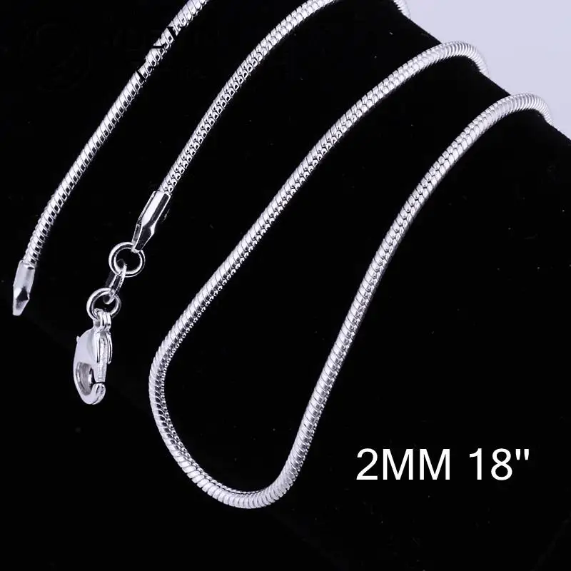 

silver plated long chain necklace accessories unisex jewelry for women men C010-18 rope chain snake necklaces