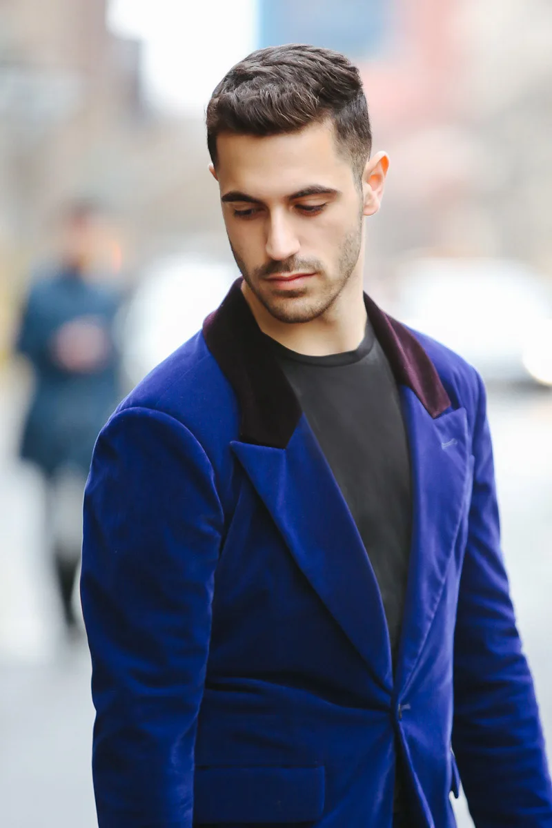 Mix & Match 2017 Royal Blue Velvet Suits Men Cool Purple Velvet