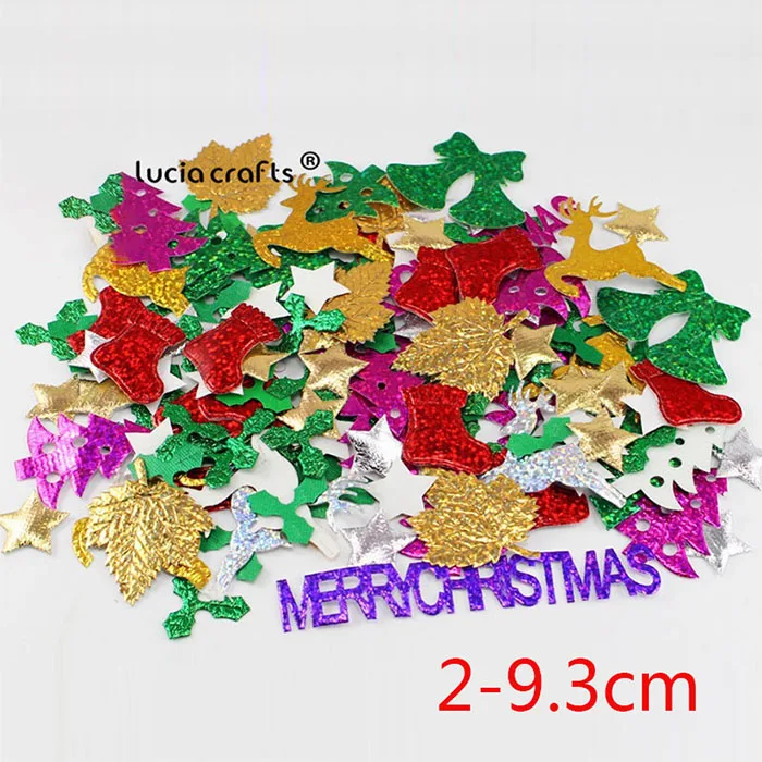 Lucia crafts 10 г/лот разноцветные не самоклеющиеся Рождественские снежинки ткань вечерние конфетти Скрапбукинг наклейка H0110 - Цвет: mixed 2 approx 150pc