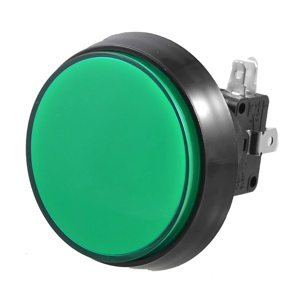 Arcade Game 52mm Green Illuminated Momentary Push Button SPDT Micro Switch 