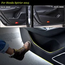 4 шт. Новые Внутренние двери из углеродного волокна боковой край анти-удар защита колодки Наклейка для Honda SPIRIOR