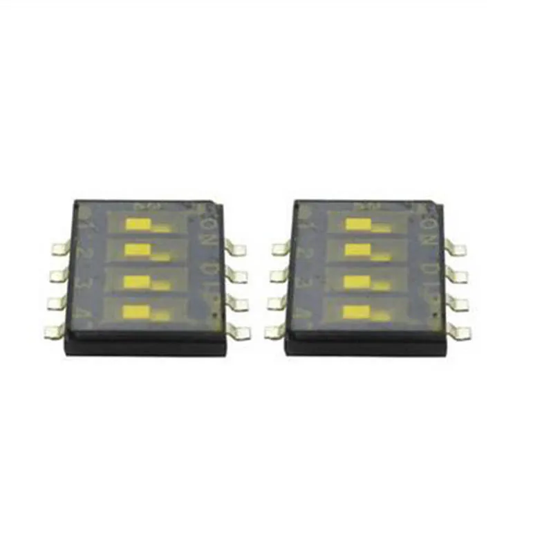 10pcs 1.27mm dial switch slide patch button mini flat switch 8 pins-in