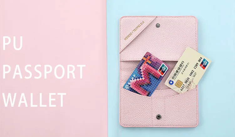 Новая девушка милый розовый Малый Чехол для паспорта, кошелек PU организатор дорожные аксессуары документ сумка держатель для карт