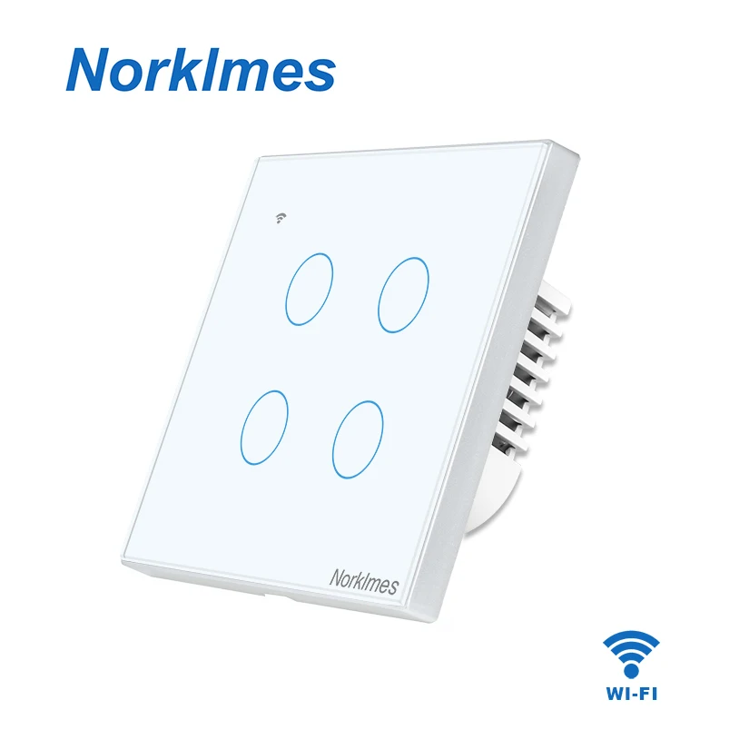 

EU UK Smart Wifi Wall Touch Light Switch 4 Gang 1 way 2 way Touch/WiFi/APP Remote Smart Home Controller Work with Alexa