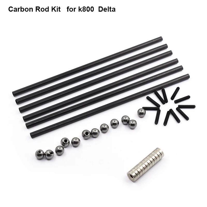 Delta Kossel Carbon Rod kit + K800 Round Screw Ball +Round Magnetic Bracket for 3D Printer Reprap Delta Kossel photo