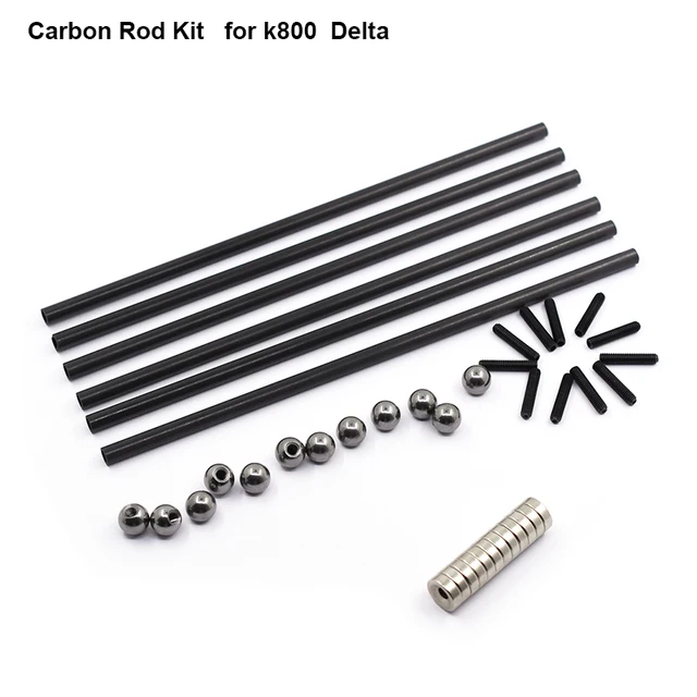 Delta Kossel Carbon Rod kit + K800 Round Screw Ball +Round