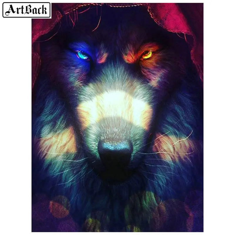 5d diy diamond painting wolf animal full square / round drill embroidery 3D mosaic dog | Дом и сад