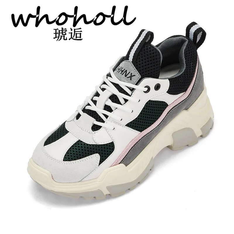 

WHOHOLL Retro Sneakers Shoes Woman Brand Breathable Mesh Thick Platform Women Trainer Shoes Outdoor Athletic Women Sneakers