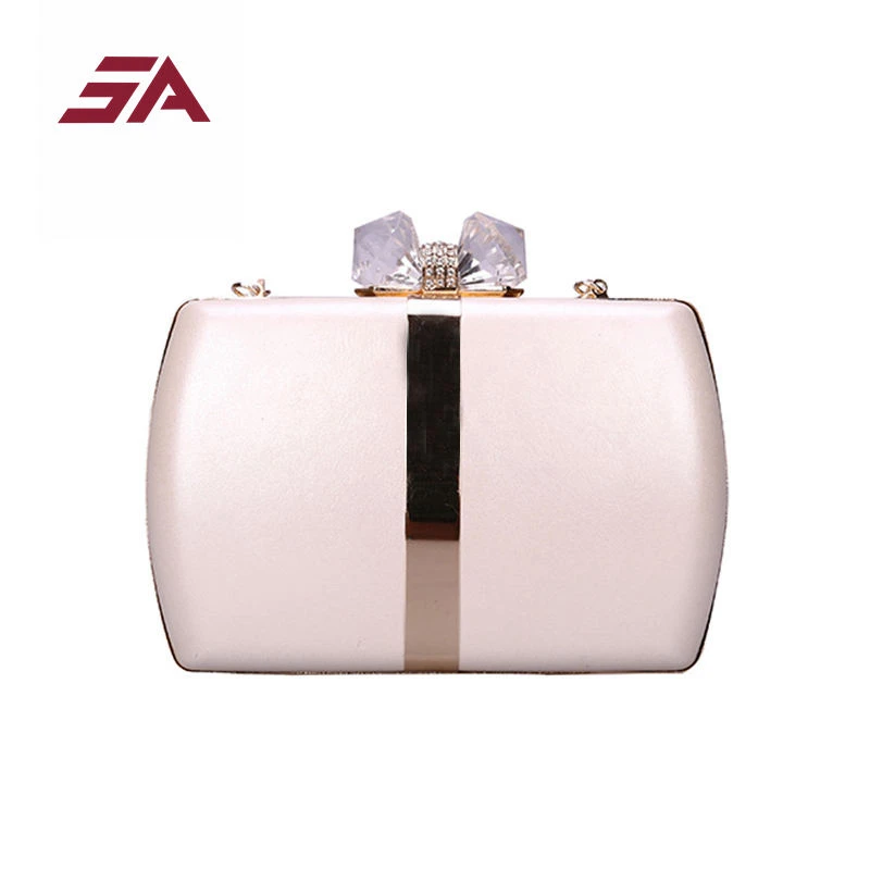 

SA Box Banquet Party Evening Bag with Hasp Lock Women Bag Purse Day Clutches Ladies Wedding Hand Bag With 2 Chains