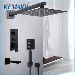 KEMAIDI Ванная комната смеситель для душа 3-функции черный цифровой Душ Набор смесителей осадков Насадки для душа 2-способ цифровой Дисплей