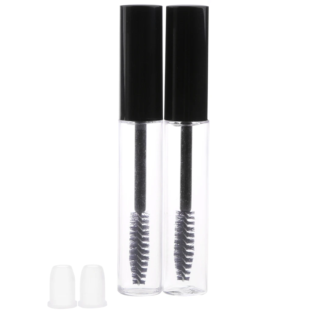 Pack2 7ml Empty Plastic DIY Mascara Tube Eyelash Cream Wand Container Bottles Vials With Brush with Plugs