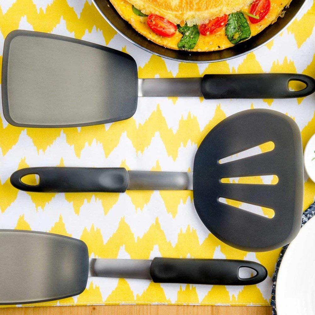 Chef Series 3-Piece Silicone Turner Spatula Set Heat-Resistant Flexible Silicone- Best Silicone Cooking Utensil Set Chef Series 3-Piece Silicone Turner Spatula Set Heat-Resistant Flexible Silicone- Best Silicone Cooking Utensil Set