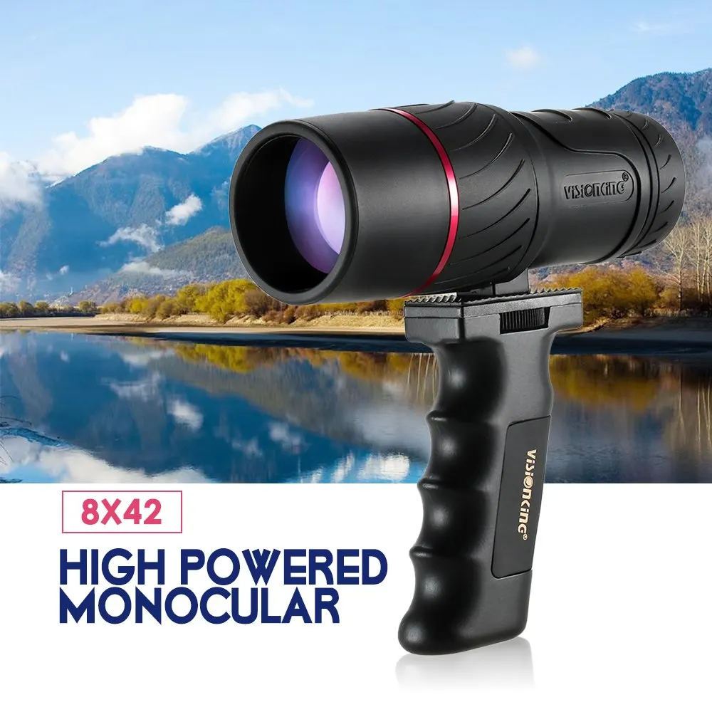 Visionking 8x42 أحادي تلسكوب للماء المزدوج التركيز البصريات التكبير أحادي مع انفصال مقبض ل مراقبة الطيور التخييم Visionking 8x42 أحادي تلسكوب للماء المزدوج التركيز البصريات التكبير أحادي مع انفصال مقبض ل مراقبة الطيور التخييم