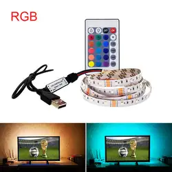 DC 5 В в В 6 USB мощность светодиодные ленты свет 3528 SMD RGB/белый/теплый белый HD ТВ Настольный ПК экран подсветка освещение