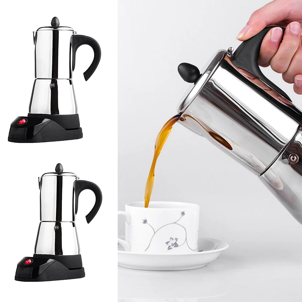 Electric Espresso Latte Percolator Stove Top Coffee Maker Mocha Pot