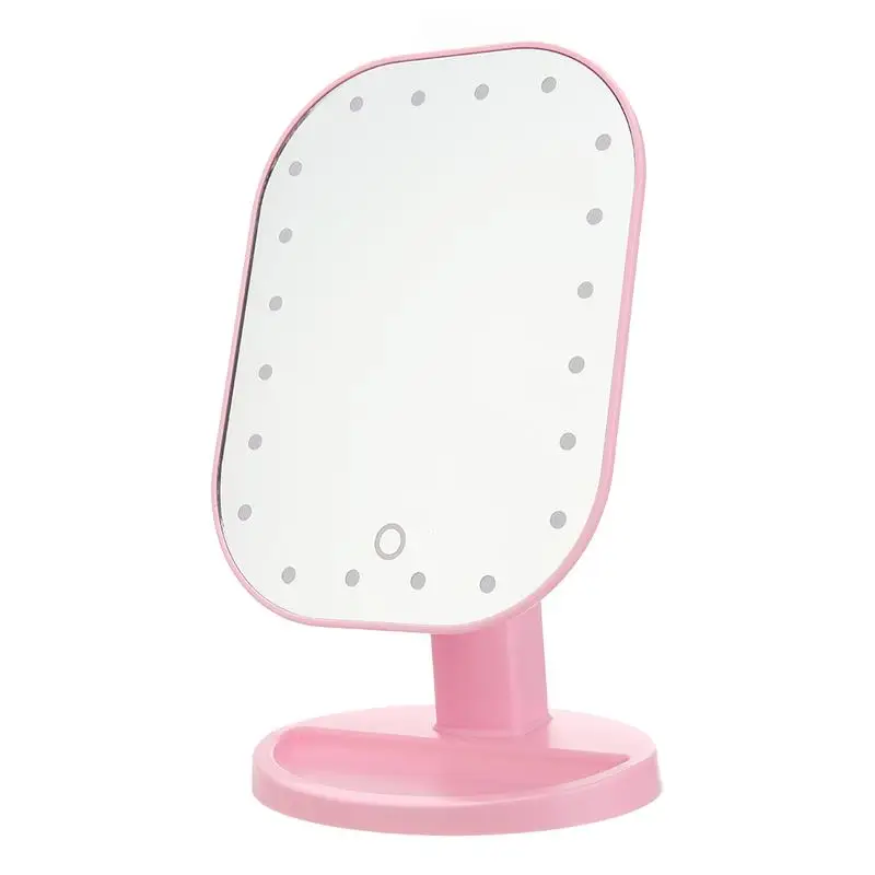 Освещенное зеркало для макияжа съемное 10X увеличение сенсорный экран туалетное зеркало портативное настольное косметическое зеркало - Цвет: Pink