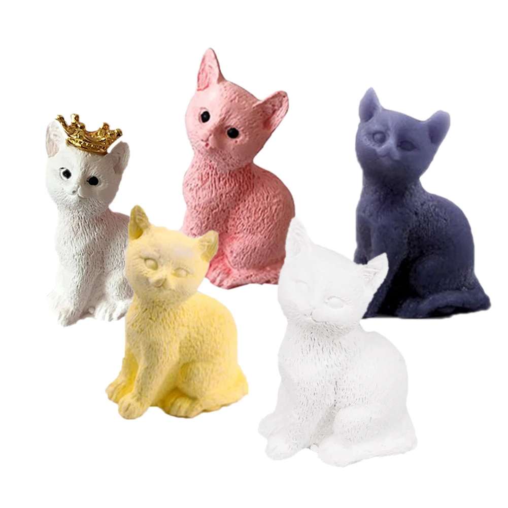 3D Маленькая кошка Свеча Плесень мыло Плесень Форма для шоколада Сделай Сам мыло украшения торта инструменты