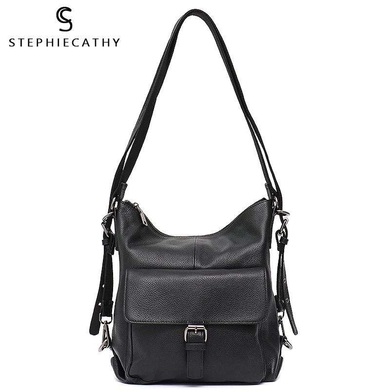 SC рюкзак из натуральной кожи школьная сумка для девочек многофункциональная