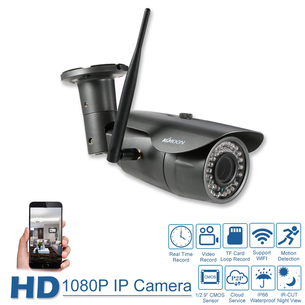 1080P HD Wireless WiFi IP Security Camera ONVIF IR-CUT Night View EU/UK Plug 