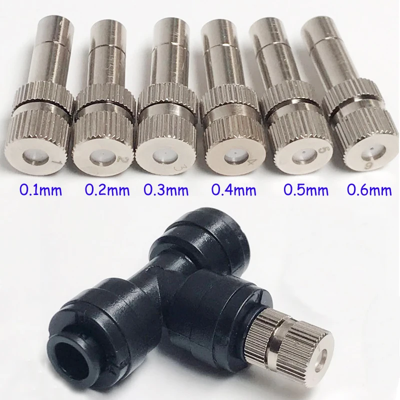 

Heman 50 шт. сопло для запотевания низкого давления 0,2-0,6 мм для наружной системы охлаждения и сада, патио, лужайки, ландшафтный контроль пыли