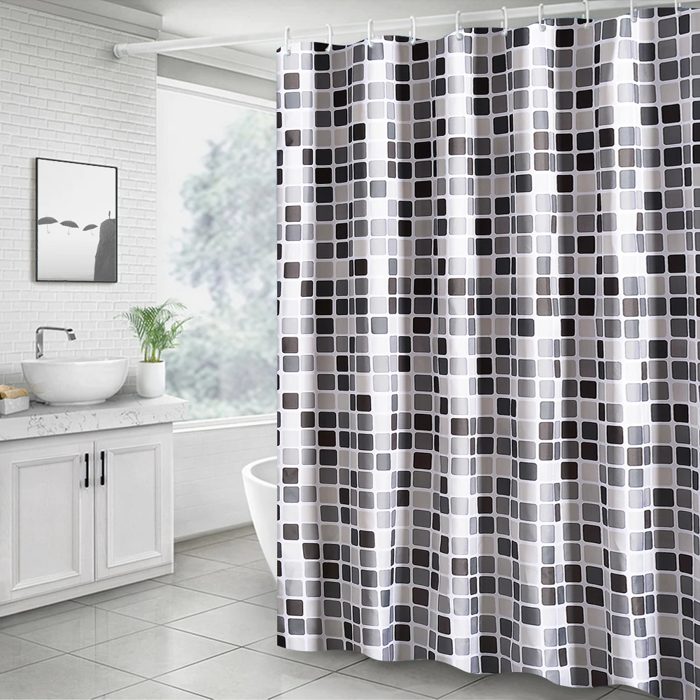 

DIDIHOU 1PC Plaid Bathroom Curtain Waterproof Shower Curtains for Bathroom Cortina Ducha Rideau De Douche Douchegordijn