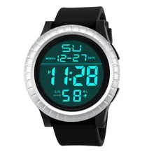 Relojes hombre, новинка, модные мужские светодиодный часы с цифровым таймером обратного отсчета, Спортивные кварцевые наручные часы