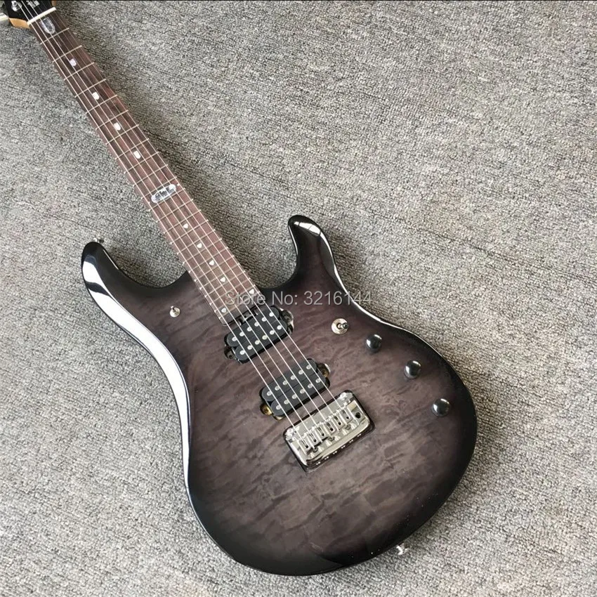 Factory high quality electric guitar, black transparent, can customize