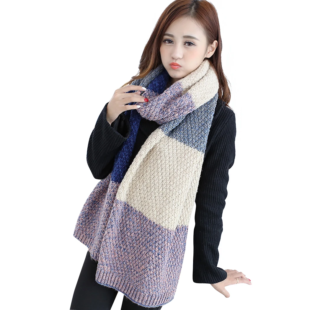 Для женщин зима теплая вязаная очень широкие и длинные шарф в различных Цвет