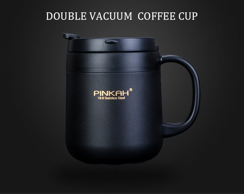 Pinkah Double Wall Stainless Steel Vacuum Flasks 350ml&460ml Thermos Cup Office Cup With Handle Insulated Tea mug thermos bottle (1)