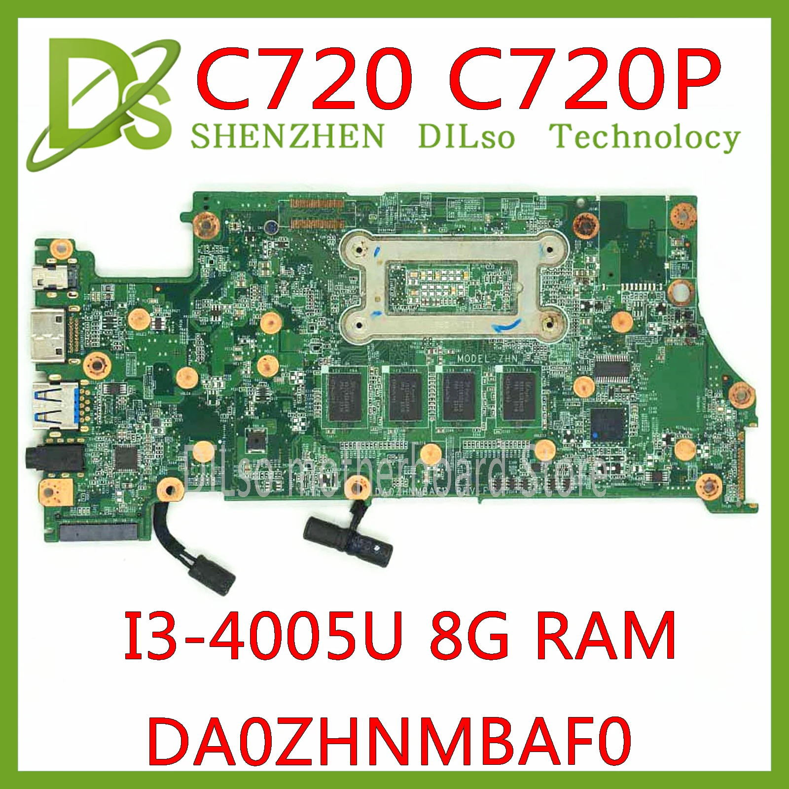 remarkable  KEFU DA0ZHNMBAF0 motherboard For ACER C720 C720P Laptop Motherboard i3-4005U CPU 8GB RAM DA0ZHNMBAF