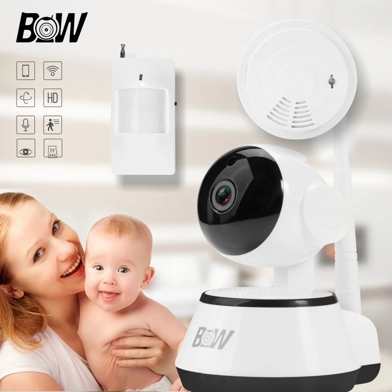 HD IP Камера Wi Fi 720 P для IOS Android p Беспроводной Управление движения Сенсор + дыма