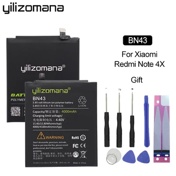 

YILIZOMANA Phone Battery BN43 For Xiaomi Redmi Note 4X Hongmi Note4X Snapdragon 625 4000mAh Replacement Mobile Phone Batteries