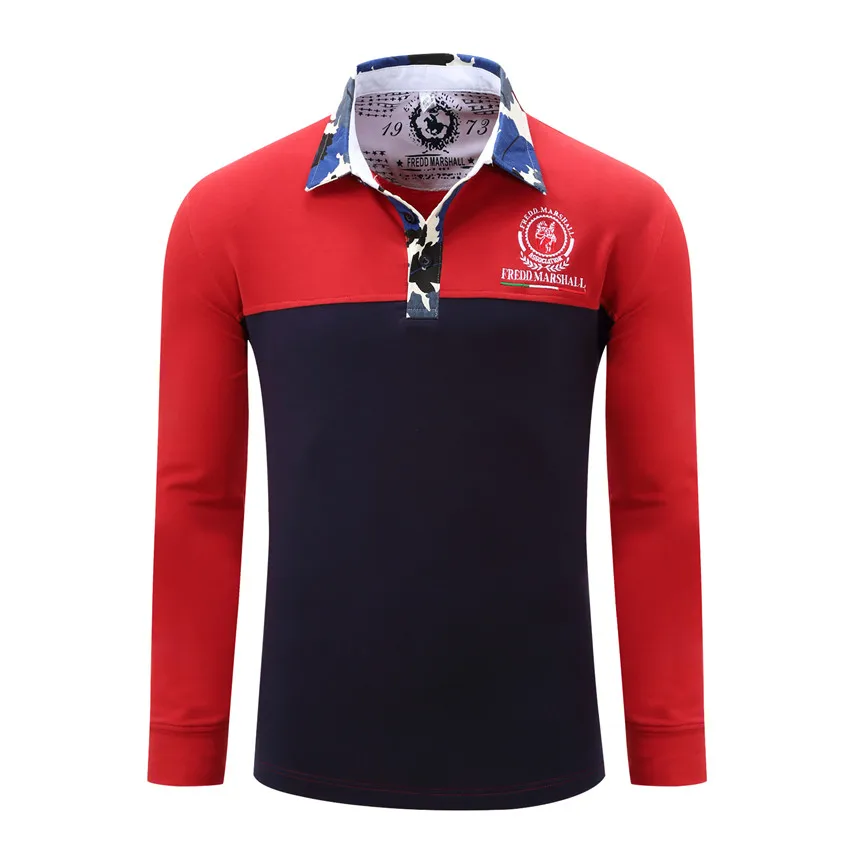 FREDD MARSHALL Mens Brand Clothing camisa polo masculino Turn Down