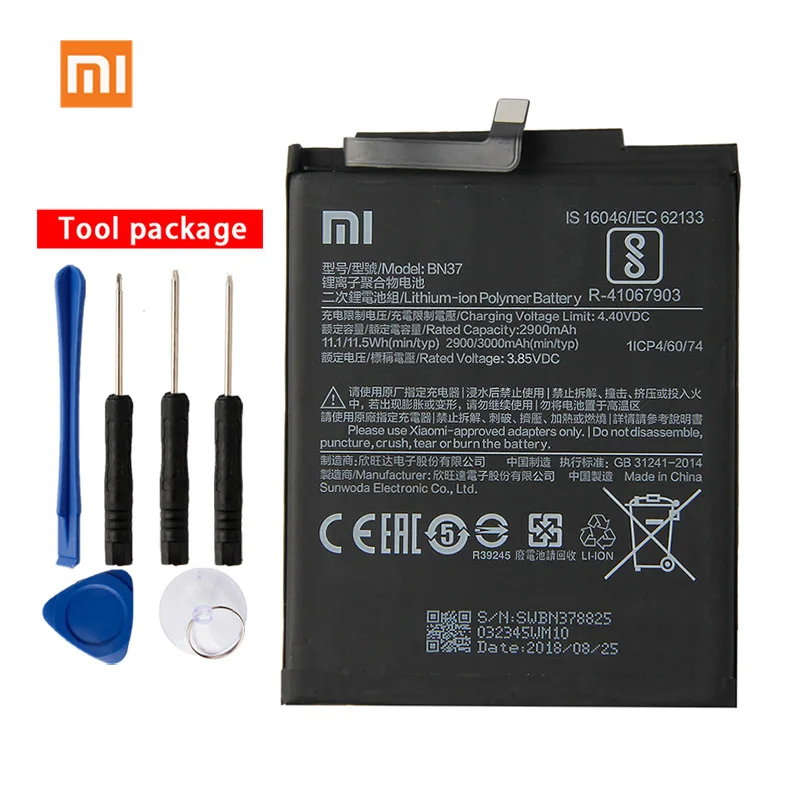 

Original Xiaomi BN37 Redmi 6 Phone battery For Xiaomi Redmi 6 Redmi 6A 3000mAh