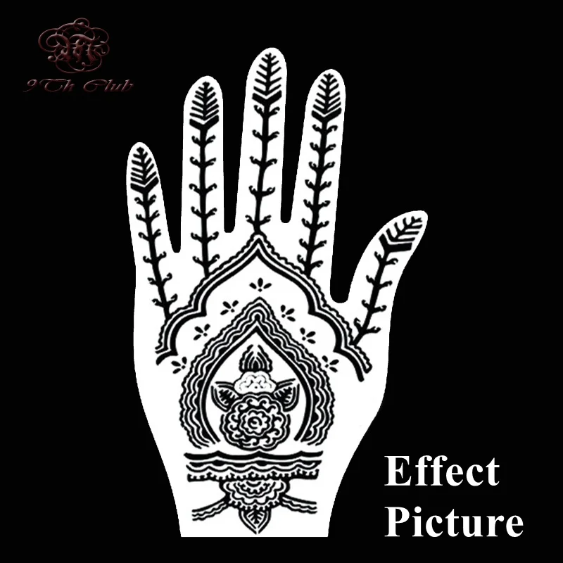 2 пары индийских трафаретов хны для тату Цветочная ручная мехня Аэрограф Для