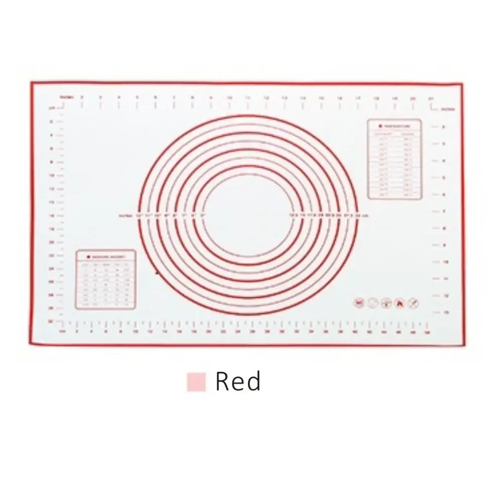 Коврик для выпечки не прилипает силикагель коврик для раскатки теста коврик для печенья противень для выпечки коврик для выпечки 40*60 см - Цвет: Красный
