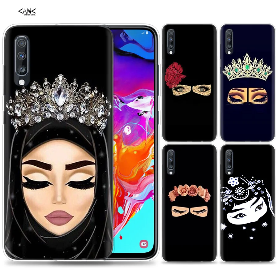 

Bags Case for Samsung Galaxy Mobile Phone A50 A70 A30 A20 J4 J6 J8 A6 A8 M30 A7 Plus 2018 Note 8 9 Muslim Islamic Gril Eyes Coqu