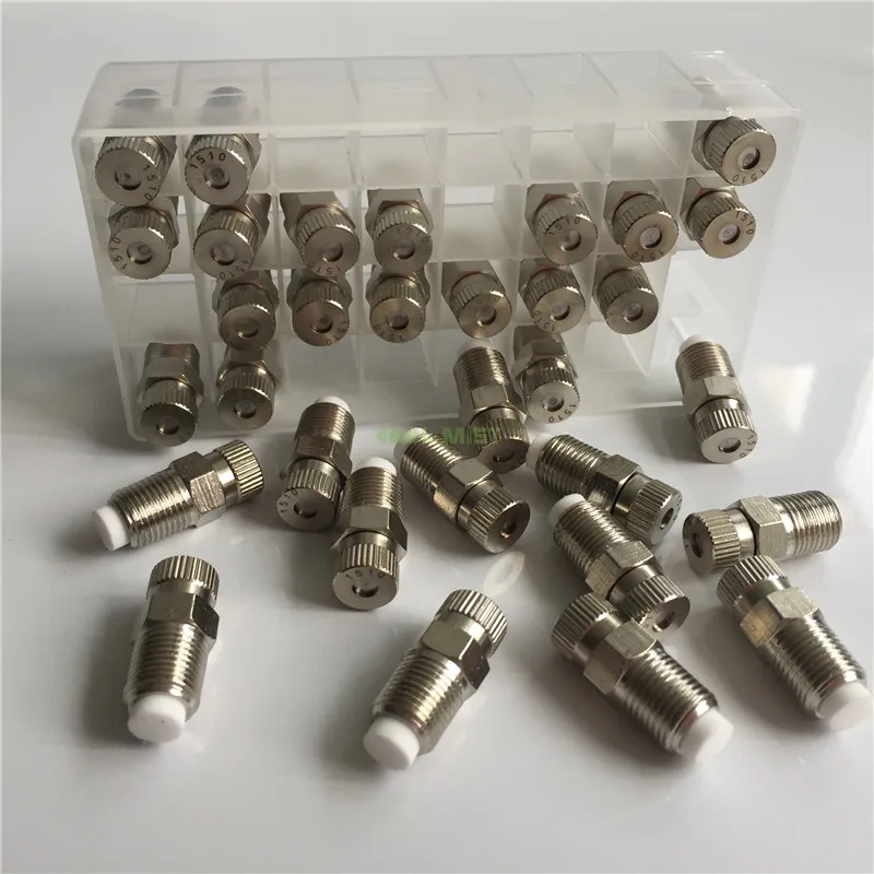 

S118 Natural Fog High Quality High Pressure Misting Nozzles 1/8 Male Thread with Filter Cotton for Humidification 64pcs/2 box