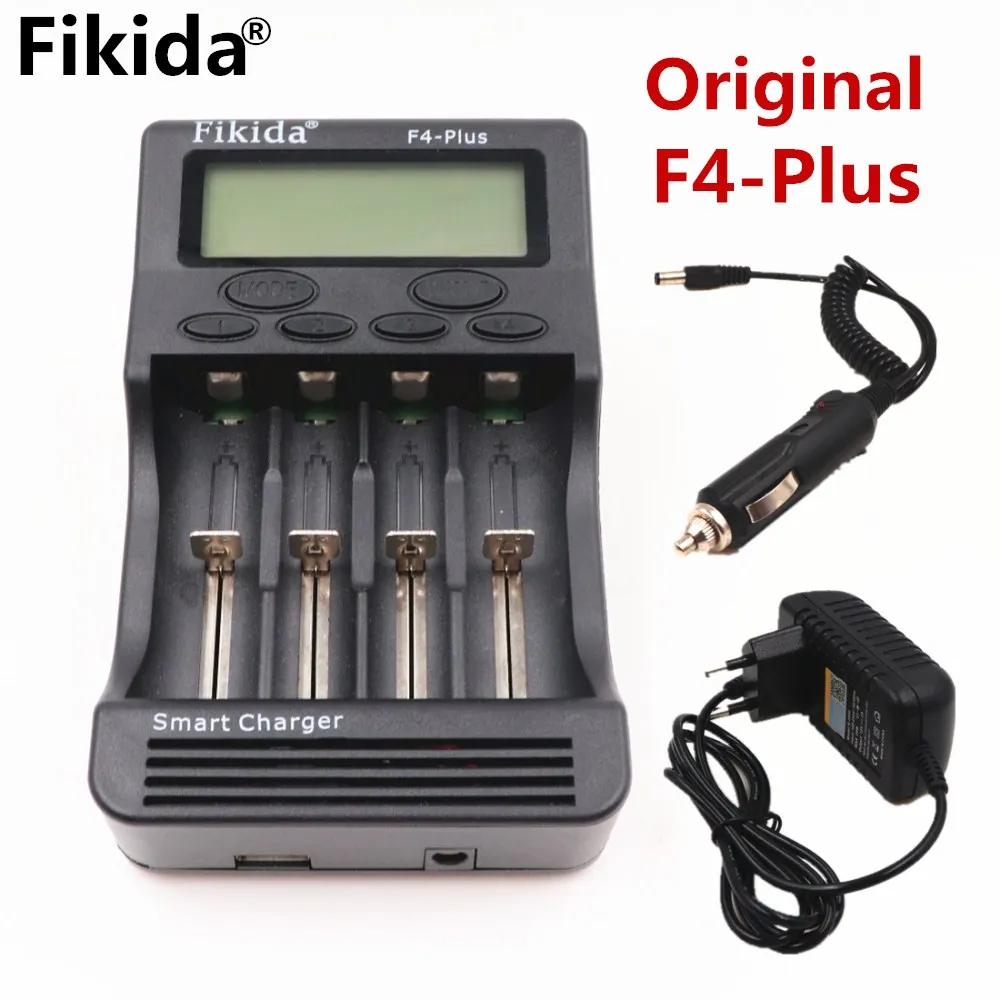 

100% New Fikida F4-Plus Smart Universal LCD LI-ion NiMh AA AAA 10440 14500 16340 17335 17500 18490 17670 18650 Battery Charger