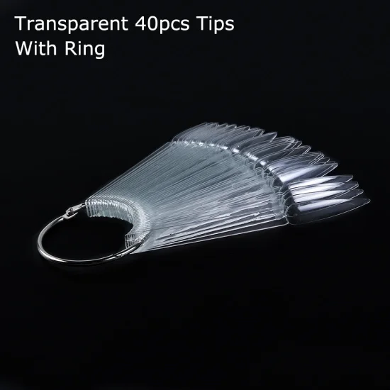 Clear STZ 40 шт./компл. накладные ногти кончики острые длинные практики цвет карты вентилятор природа прозрачный поддельный Гель-лак для ногтей дисплей маникюрные инструменты#1503 - Цвет: Clear