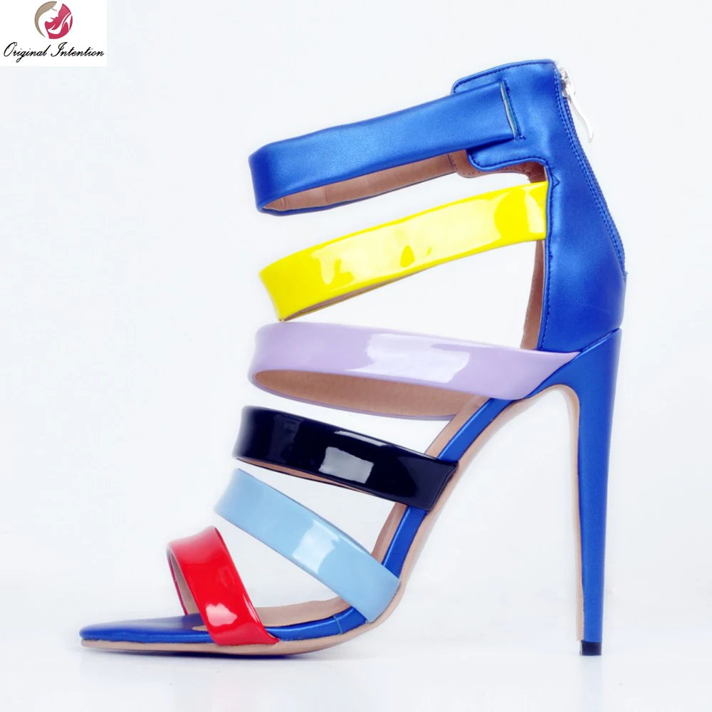 Taille Minces Peep 15 L'intention Multicolors Chaussures Belle Femmes Femme De Nous Populaire Sandales Mode Initiale Plus Talons Toe Xd85 4 Bzzqawf4Y