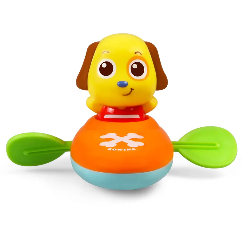 Baby Bath Toys Funny Dog Rowboat Wind up Chain Swim Toys For Children