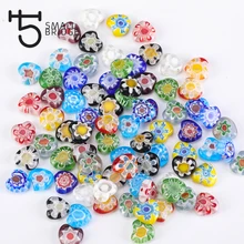 10 мм Разноцветные стеклянные бусины в форме сердца для изготовления браслетов, поделки своими руками, бусины ручной работы в виде цветов, Q502