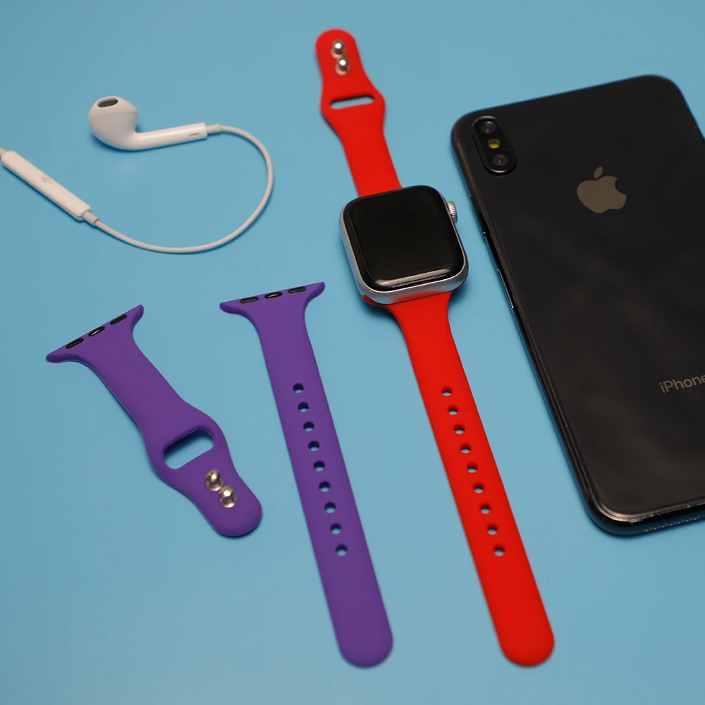 Тонкий ремешок для Apple watch 5, ремешок для Apple watch 5, 4, 3, 2, 1, iwatch 44 мм, 40 мм, iWatch 38 мм, 42 мм, спортивный силиконовый браслет, ремешок для часов