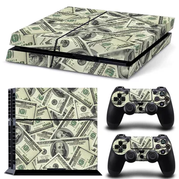 

Free drop shipping for money good design sticker for PS4 console and 2PCS controllers skin sticker decals covers #TN-PS4-0052