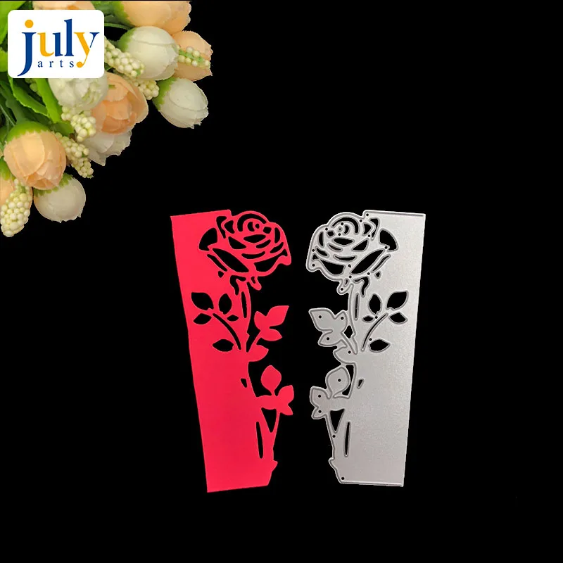 Troqueles De Corte Con Flor De Rosa Para Scrapbooking - Metal, Color Gris Plateado