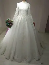 Robe De Mariage арабское свадебное платье Исламской с длинным рукавом арабских бальное платье кружевное свадебное платье мусульманское 2019