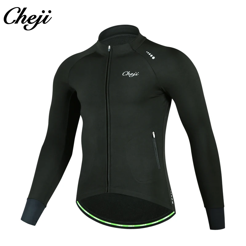CHEJI Men Winter Thermal Cycling Kits MTB Road Bike Long Sleeves Fleece