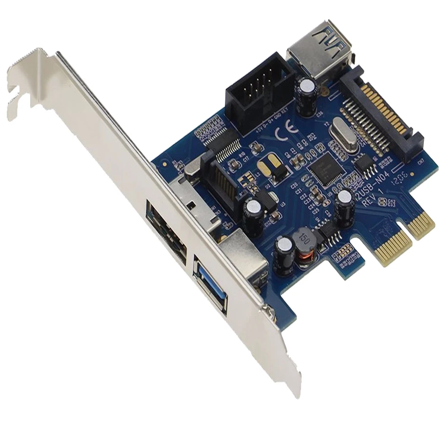 USB3.0 + eSATAp pci-express гибридная карта PCIe ESATA usb combo порта SATA3.0 PCIN0304 | Компьютеры и офис