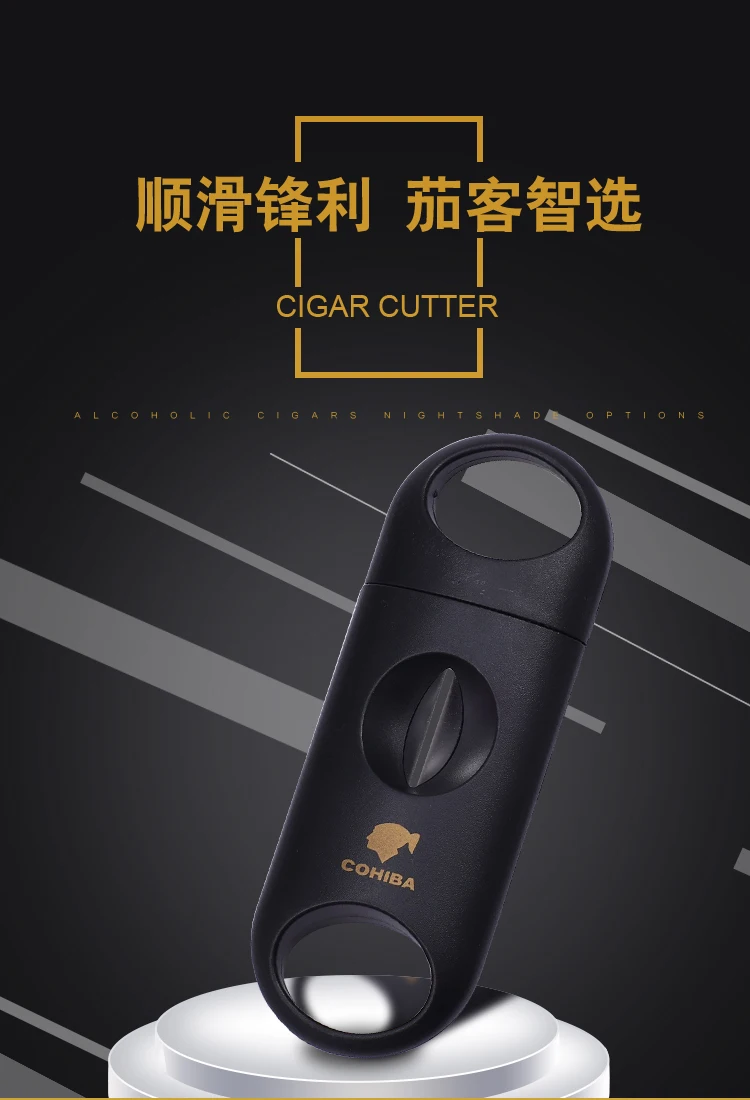 COHIBA пластик V Cut нержавеющая сталь лезвие, нож для сигар Sharp Sigaar резка инструмент сигар гильотина карман Zigarren резак